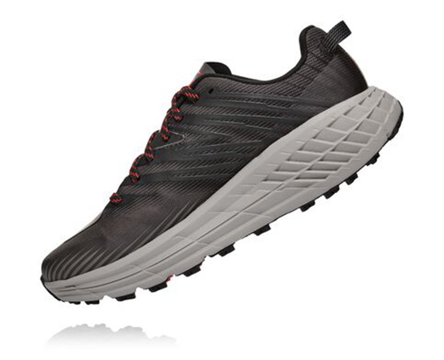 Hoka One One Mens Trail Shoes - Speedgoat 4 - Black - RDPX12869